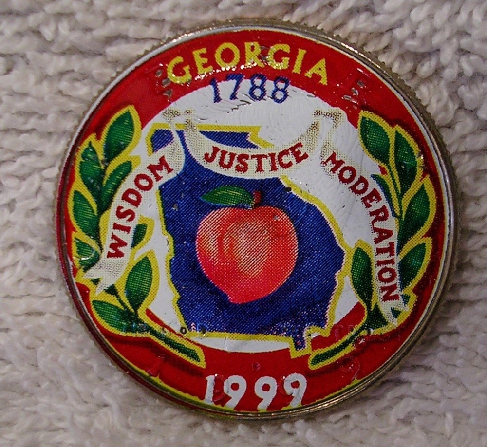 Georgia Colorized Kennedy Half Dollar - Statehood