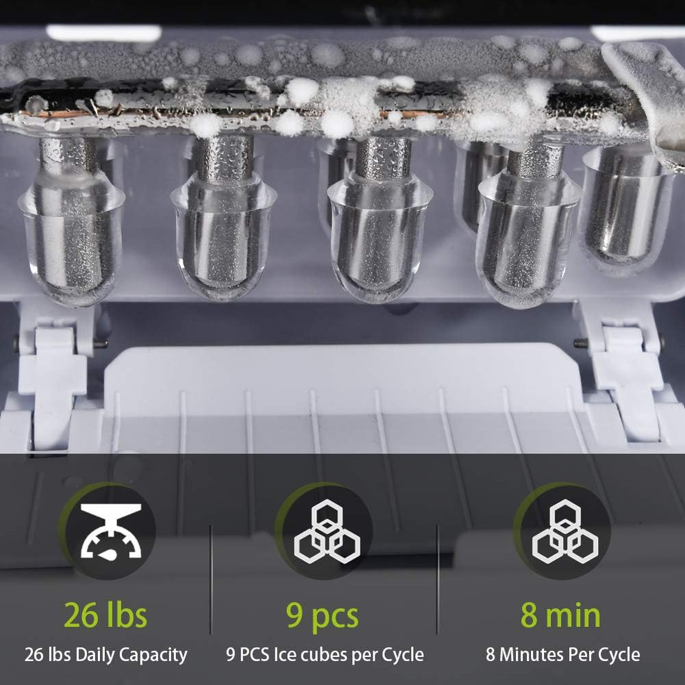 Portable Ice Maker,Ice Maker Machine for Countertop, Self-Cleaning Function Ice