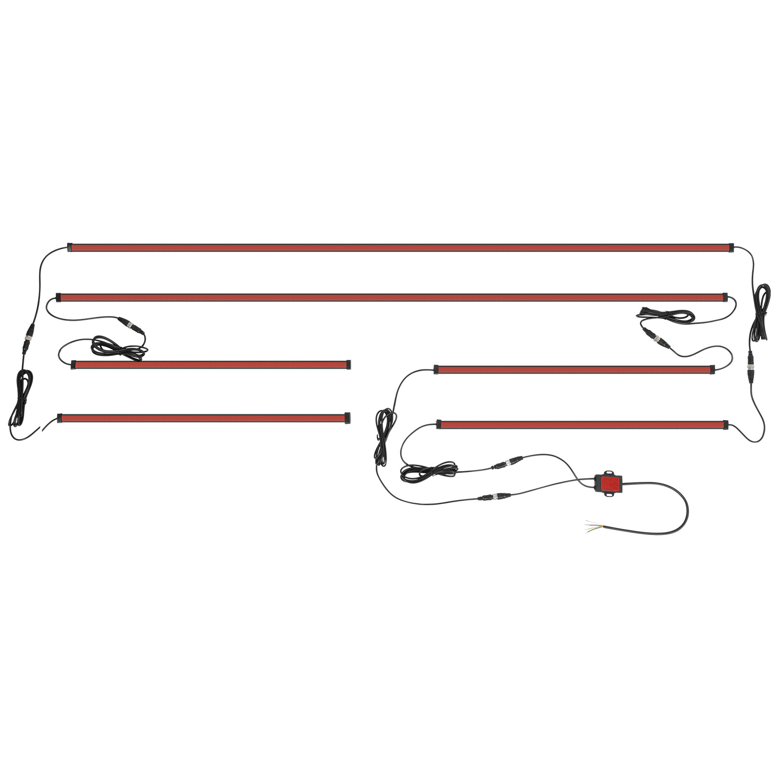 6PCS Double Row LED RGB Dream Lights Strip Neon Underglow LED Chasing Kit Remote