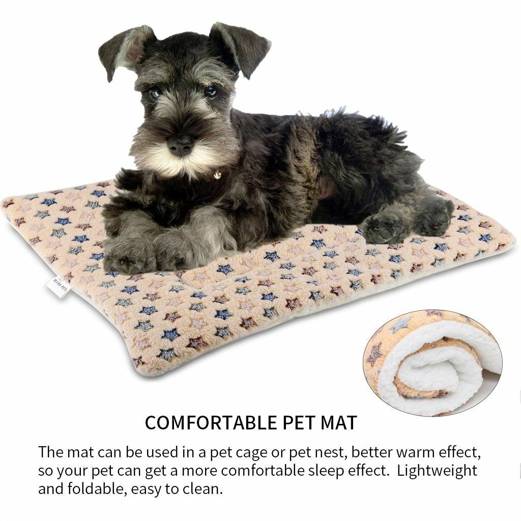 Self Warming Pet Bed Cushion Pad Dog Cat Cage Kennel Crate Soft Cozy Mat Blanket