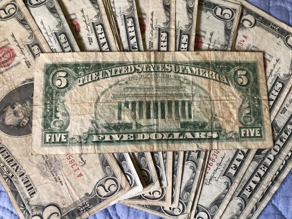 1963 Series $5 Red Seal Bank Note-TD9