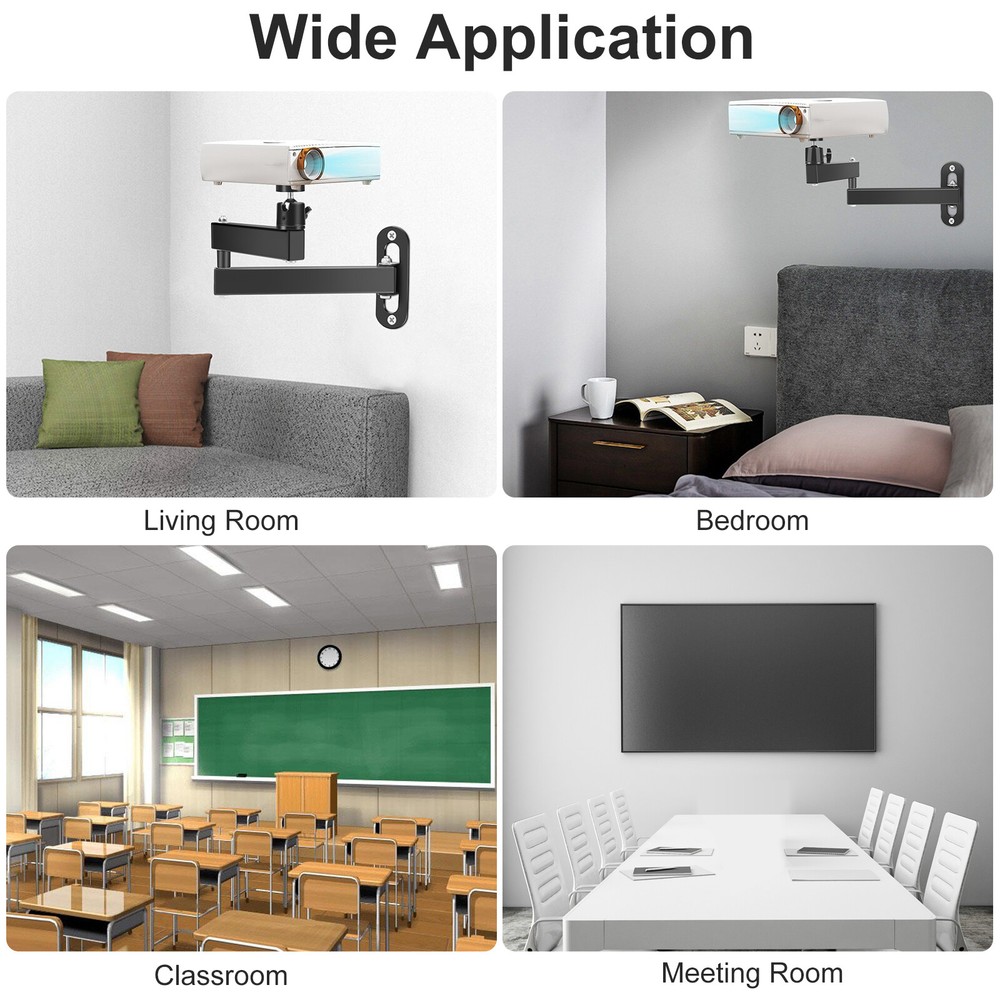 Foldable Projector Wall Ceiling Mount 1/4" Screw for Mini Projector DLP Camera