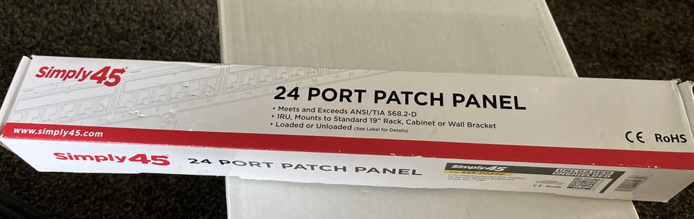 Simply45 Loaded 24-Port Cat5e UTP Patch Panel (S45-2524U)