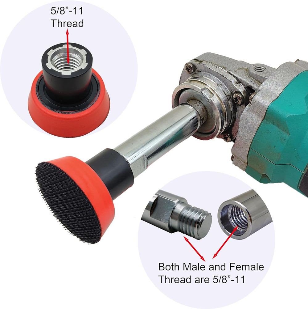 5/8"-11 Thread Angle Grinder Extension Shaft Buffer Backing Plate,3" 4" & 5.5" C