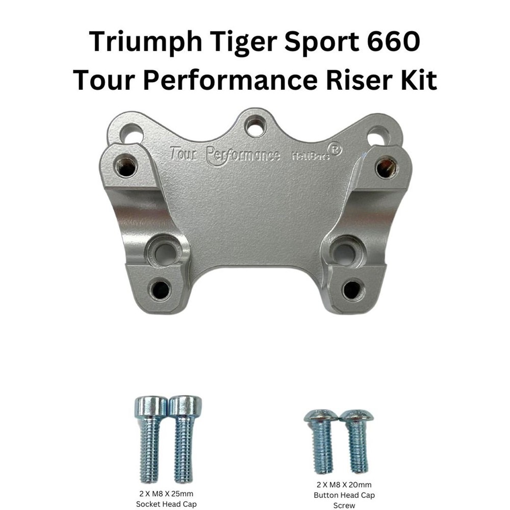 Helibars HANDLEBAR RISERS SILVER TRI HR06189