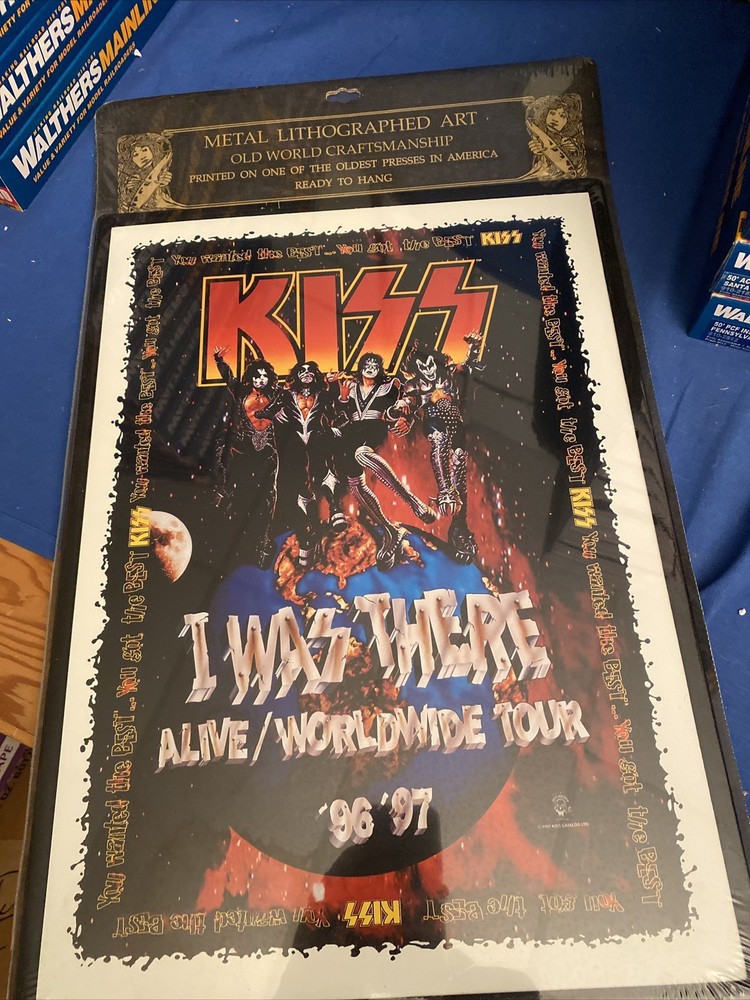 KISS I Was There Alive World Tour’96’97 Metal Lithographed Art 18x13