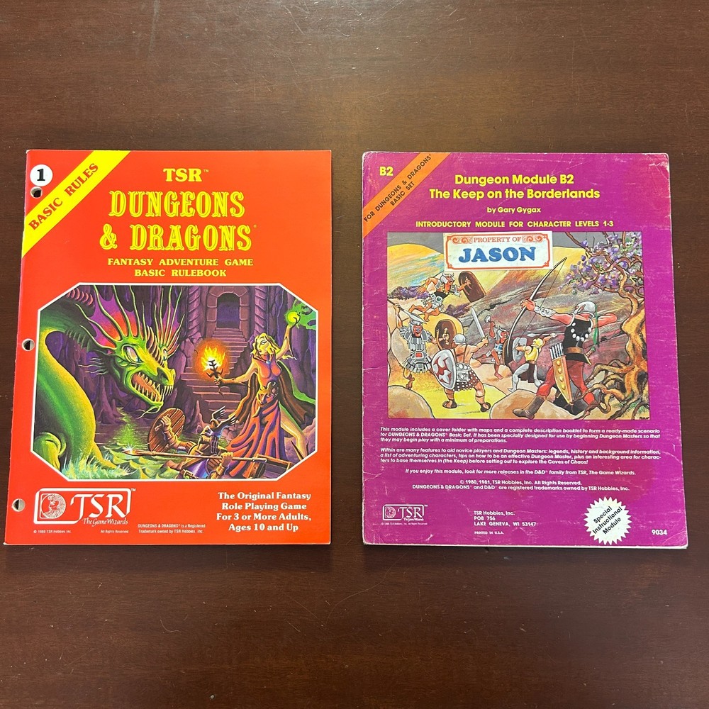 Lot Dungeons & Dragons Basic Rule Book #2014 TSR 1981 & Dungeon Module B2 #9034