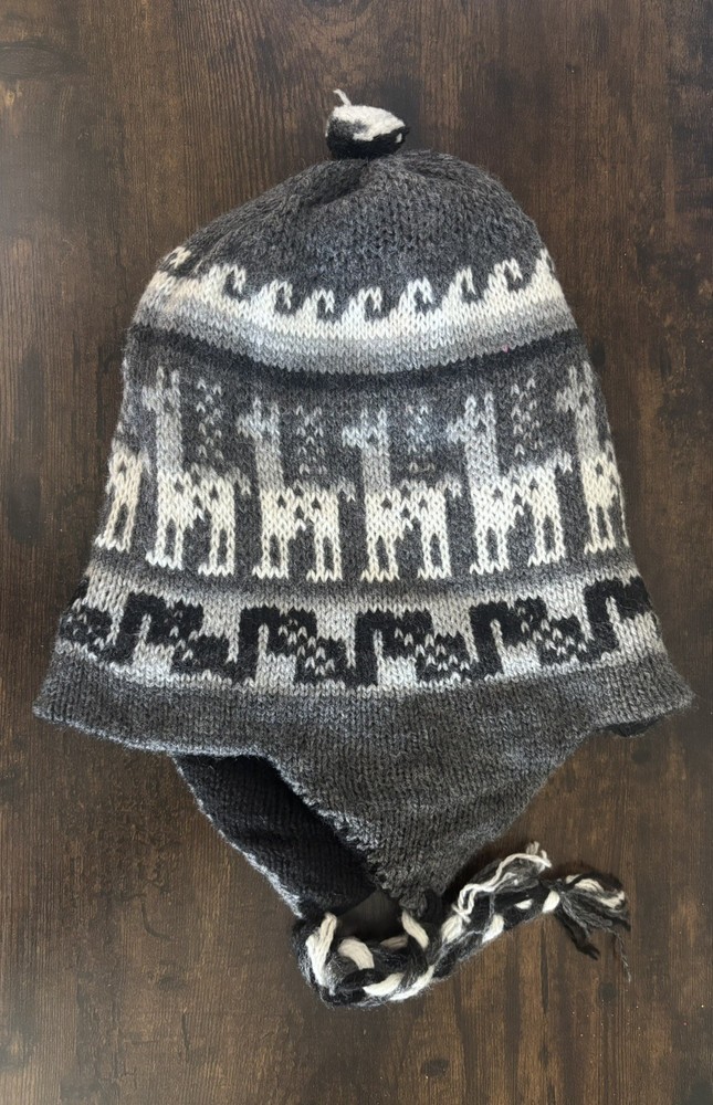 Peruvian Chullo Handmade Wool Beanie Cap Reversible