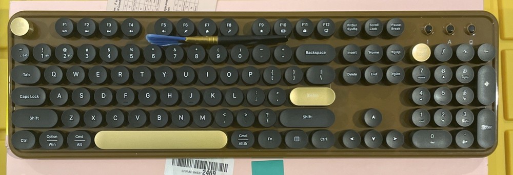 Wireless Bluetooth Keyboard, Retro Typewriter Style Keyboard, Full-Size with ...