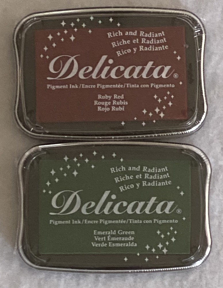 Tsukineko Ink Pads Delicata Ruby Red & Emerald Green Full Size