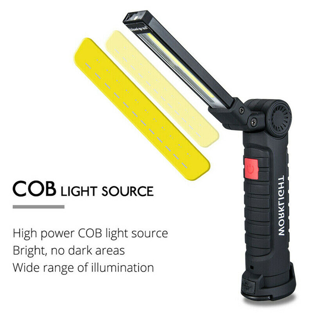 2PCS Rechargeable USB Slim Work Light Mechanic Flashlight Lamp Bar Camping Torch