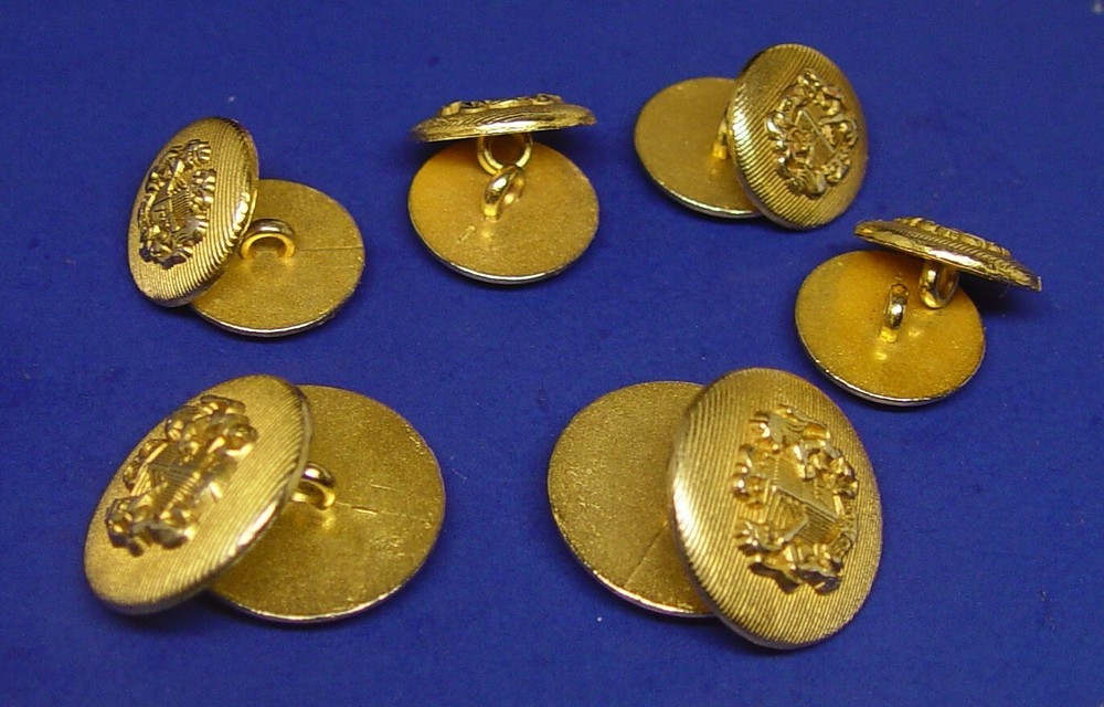 VINTAGE VALERIE STEVENS REPLACEMENT BUTTONS 12 SOLID GOLD TONE METAL BUTTON USED
