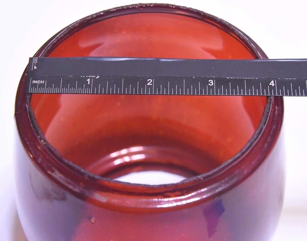 VINTAGE UNMARKED RUBY RED REPLACEMENT LANTERN GLOBE LENS