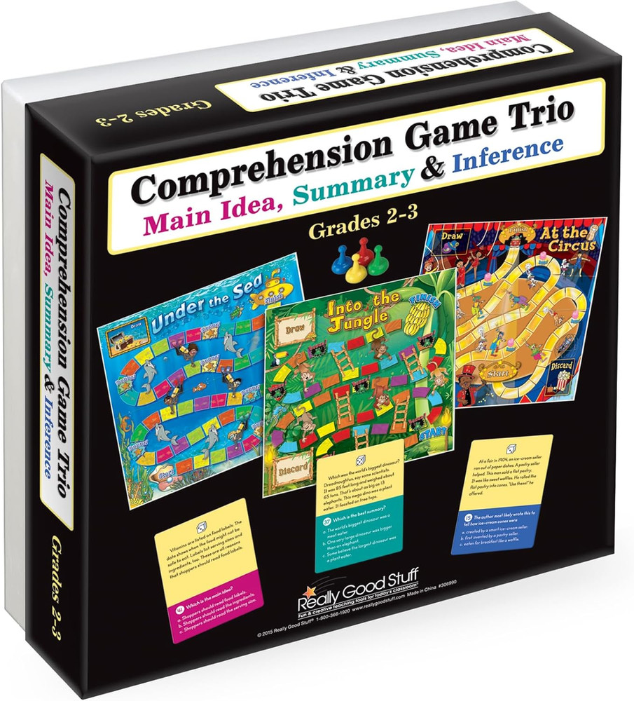 Reading Comprehension Game Trio: Main Idea, Summary and Inference - Grades 2-3 -