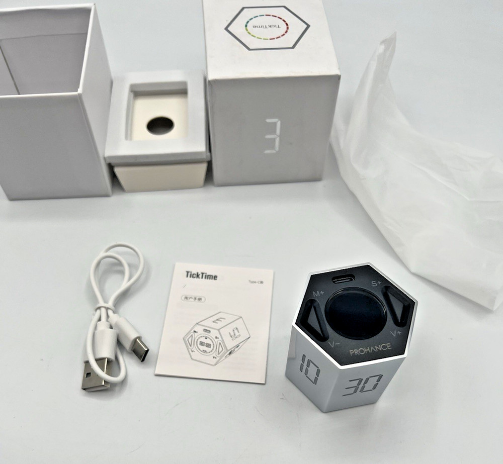 Ticktime Pomodoro Timer, Productivity Timer Cube, Hexagon Magnetic Flip Focus...