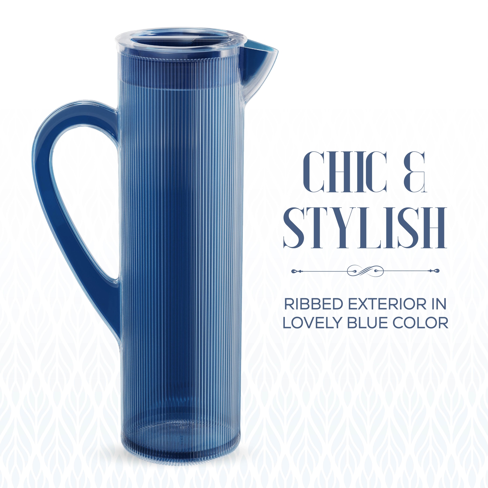 Elle Decor Acrylic Water Pitcher with Lid - Indigo Blue