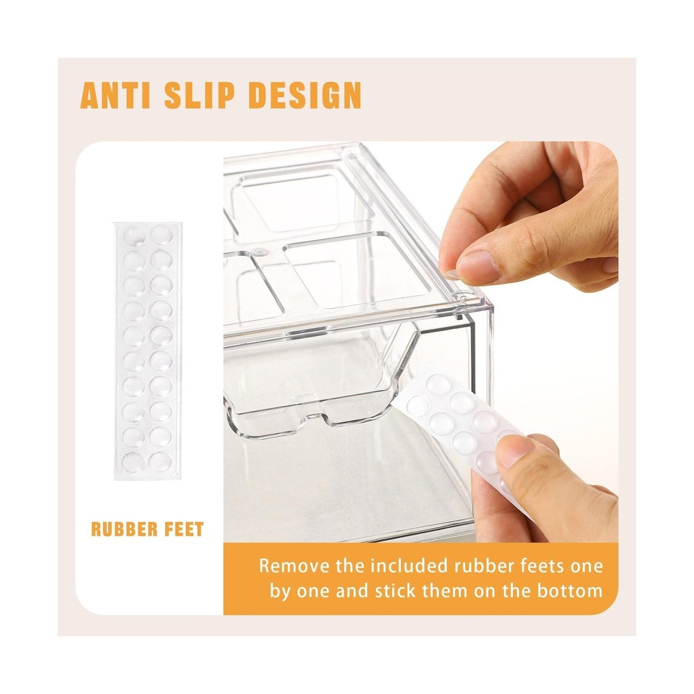 6 Pack Stackable Makeup Organizer, 4.4'' Tall Acrylic Bathroom ... FAST USA SHIP
