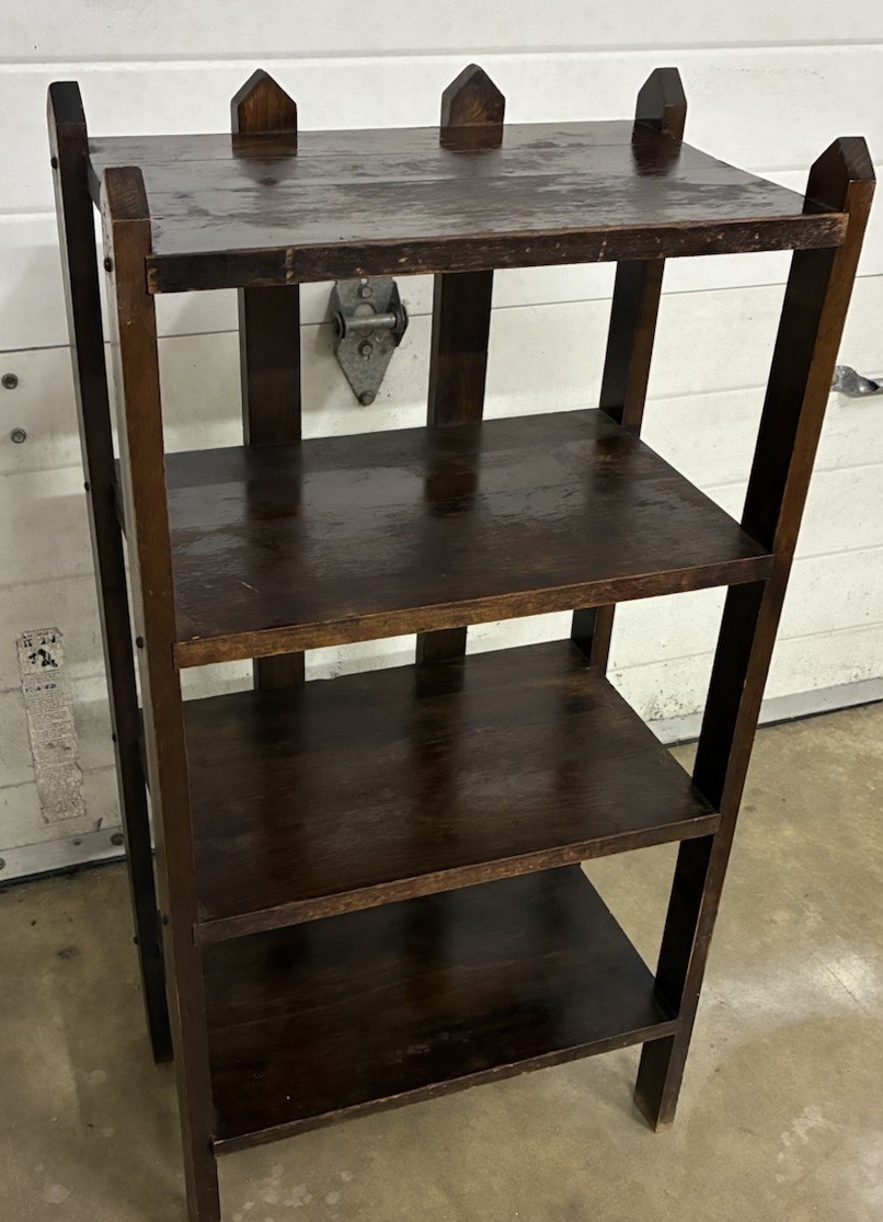 ANTIQUE ARTS & CRAFTS MISSION OPEN BOOKCASE ALL ORIGINAL