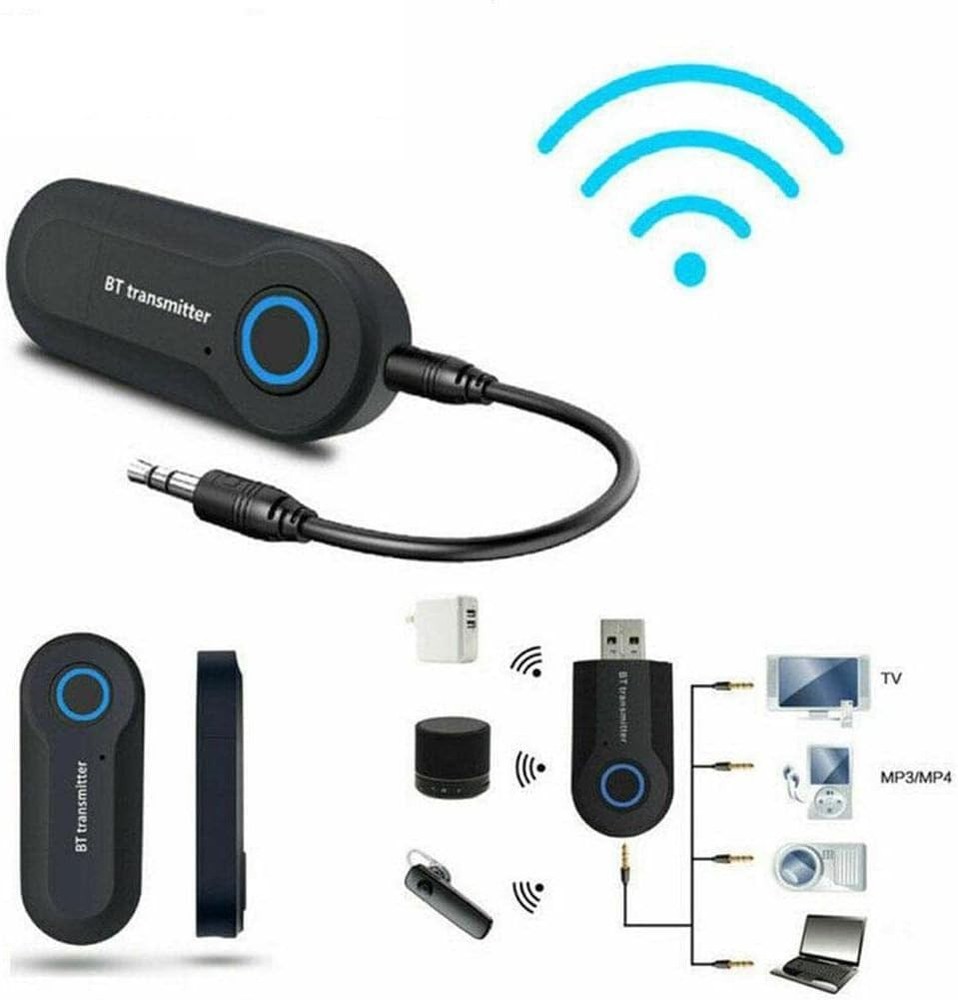 Bluetooth Transmitter Adapter, Wireless Portable Stereo USB Transmitter for TV