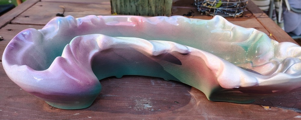 1952 Wave Shaped Ceramic Console Tray By Lane & Co.
