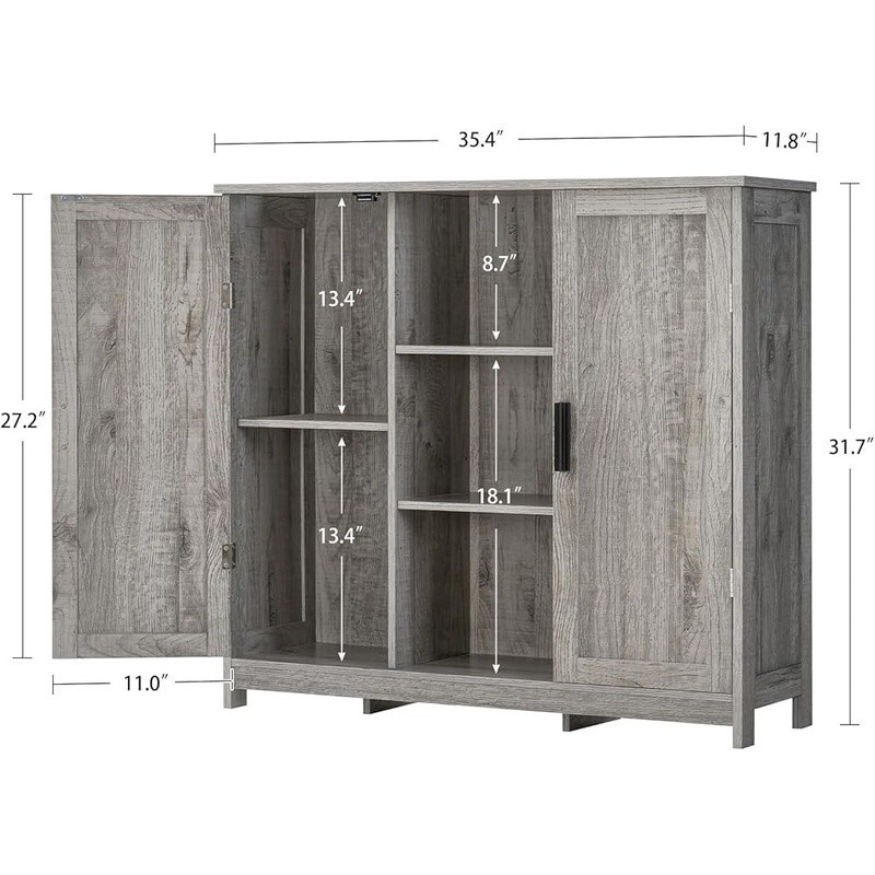 Multi-functional Storage Cabinet Buffet Sideboard W/ Open Shelves Dining Room US