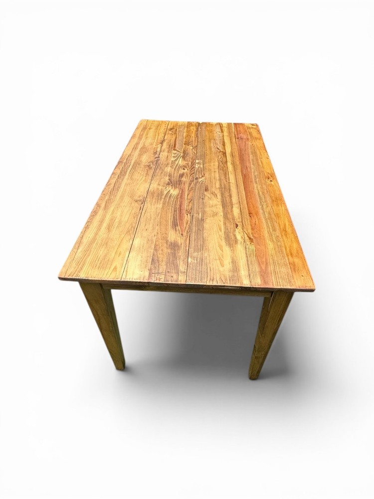 Vintage Solid Pine Farmhouse Kitchen Table Refinished Rustic 48x30