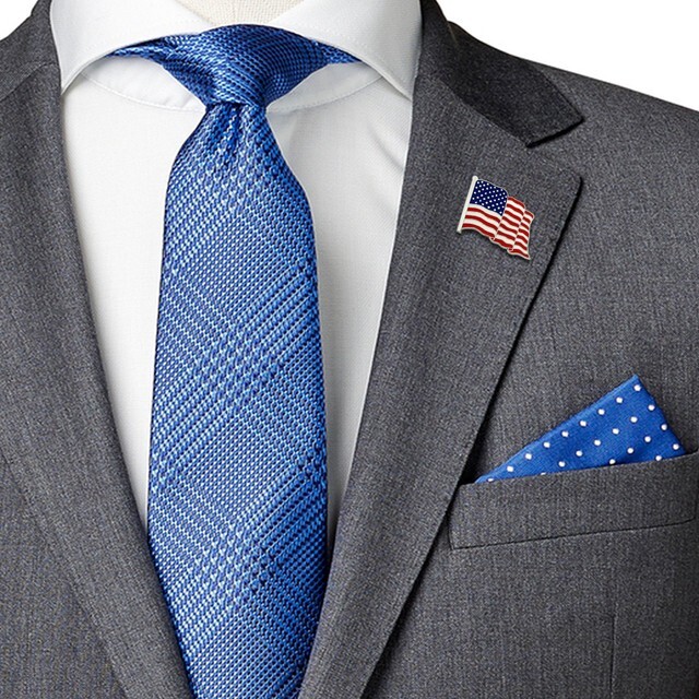 American Flag Lapel Pin Silver Patriotic USA Pin New Gift