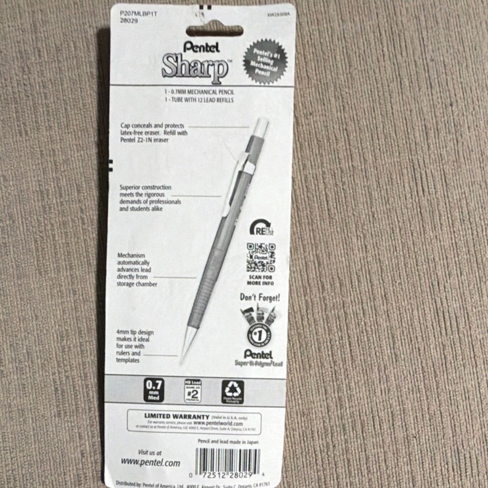 Pentel Sharp P207 Mechanical Pencil 0.7mm Metallic Green