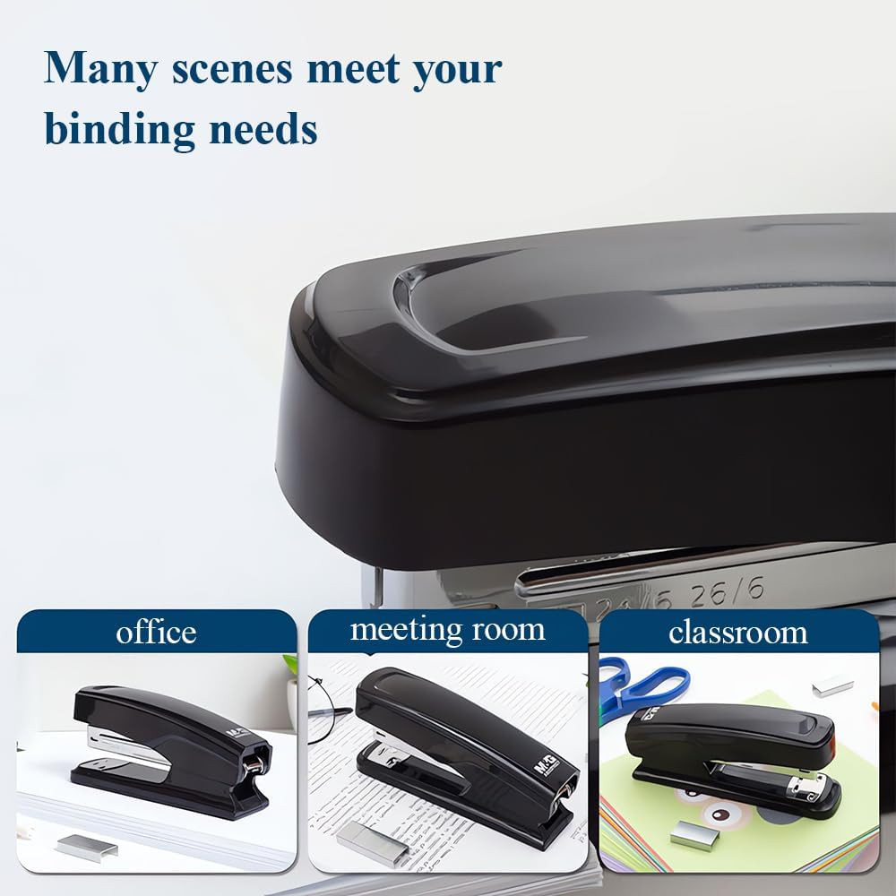 Desktop Stapler, 25 Sheet Capacity, 1000 Staples, Remover, Black