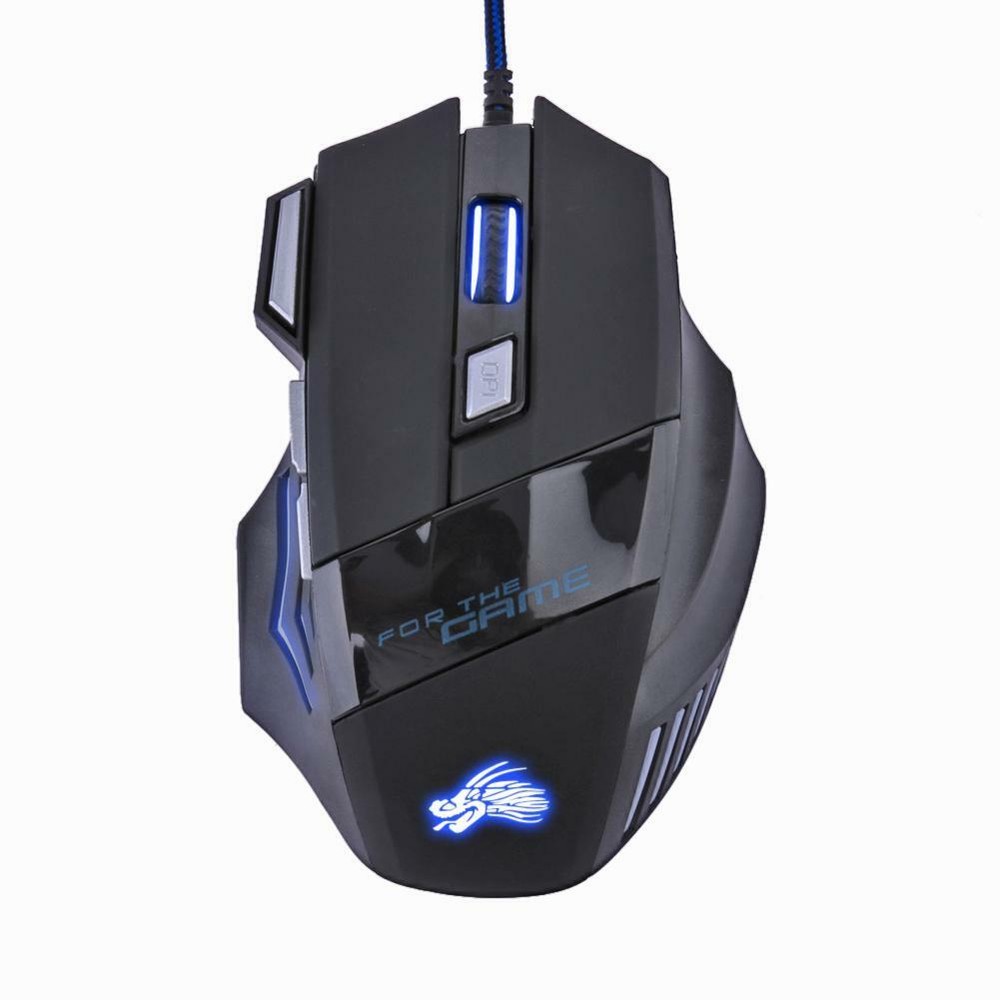 5500DPI LED Optical USB Wired Gaming Mouse 7 Buttons Gamer Computer Mice Black