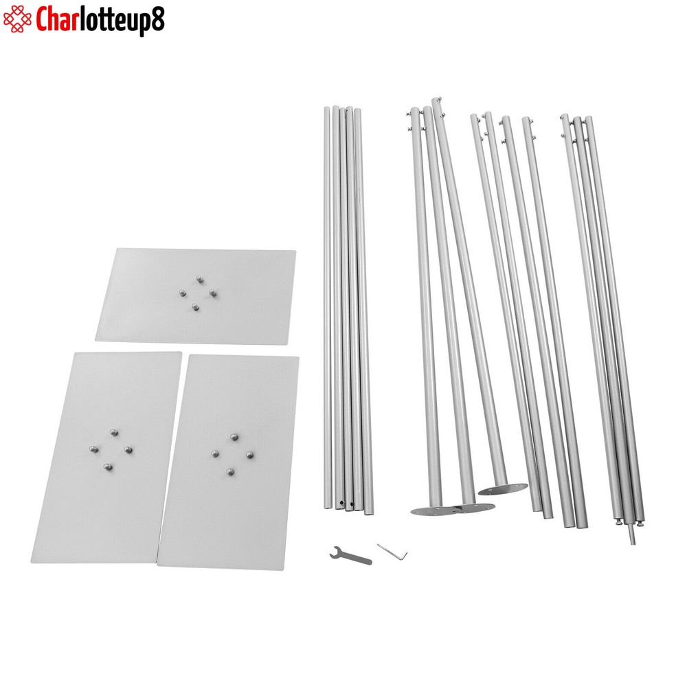 Silver Backdrop Stand Wedding Backdrop Stand Pipe Kit Party Decor Adjustable 3*6
