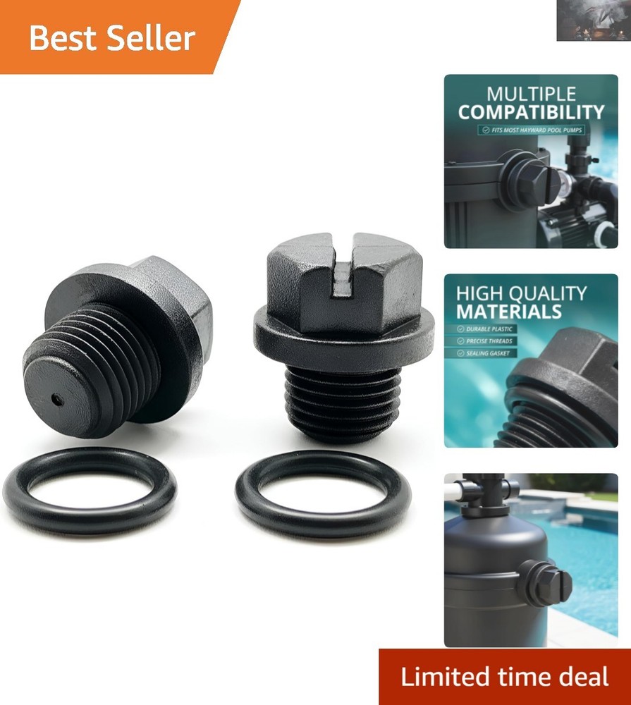 2-Pack Hayward Pool Pump Pipe Plugs & Gaskets - Leak-Proof Maintenance Solution