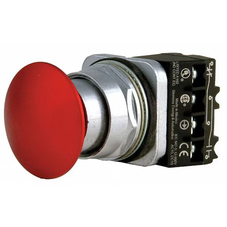Siemens 52Bp2a2a Push Button Operator, 30 Mm, 1No/1Nc, Red