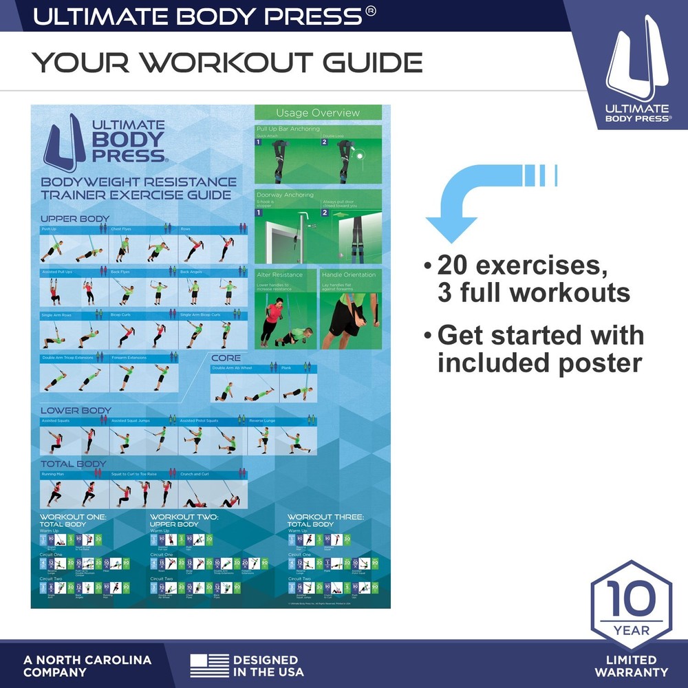 XL Doorway Pull Up Bar and Strap System