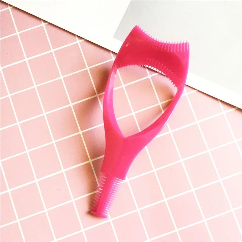3 in 1 Eyelash Tools Makeup Mascara Shield Guard Curler Applicator Comb Guide Ca