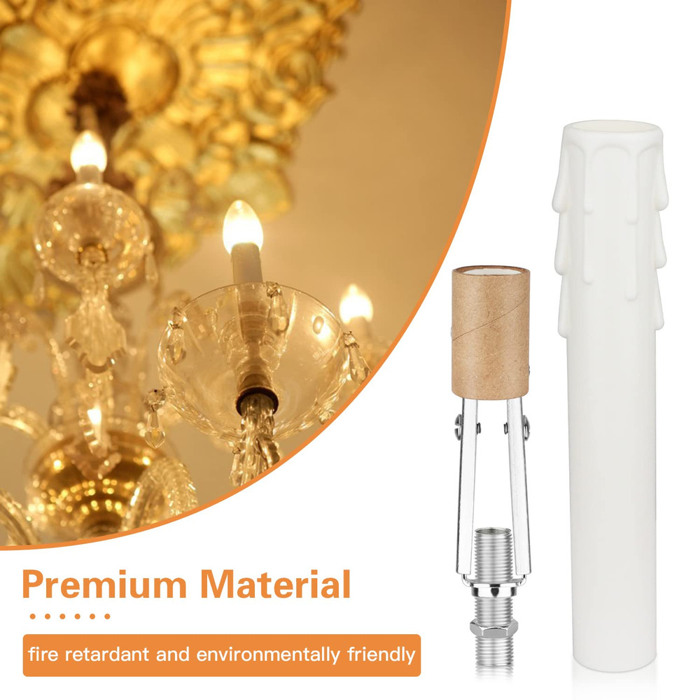 6 Set E12 Adjustable Candelabra Socket, Chandelier Fixture Sockets with Cardboar