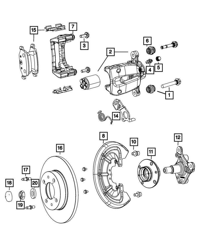 Genuine Mopar Disc Brake Caliper Assembly Left 68157039AA