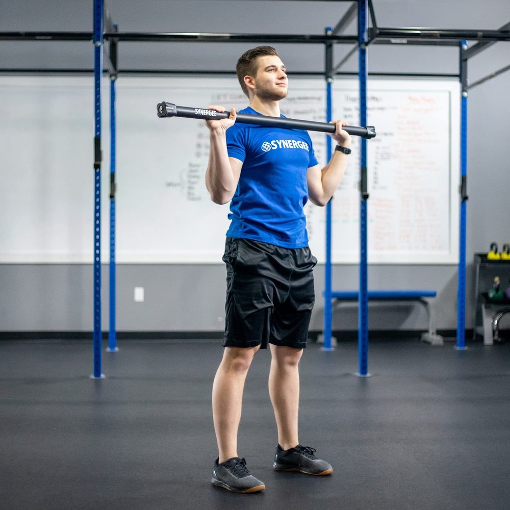 Synergee Workout Bar Weight Bar Combo Set - Multiple Weights Padded Weighted ...