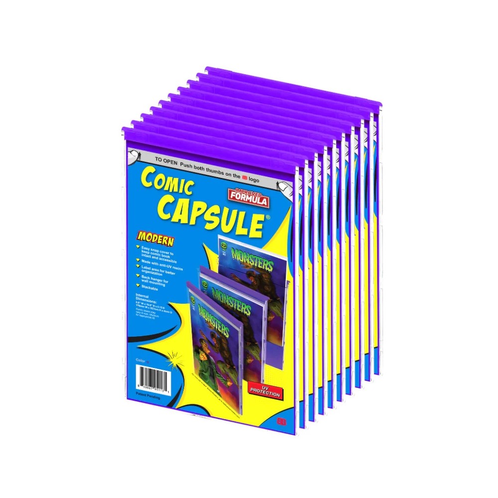 10-Pack Purple Comic Capsule MODERN Size Comic Book Protector