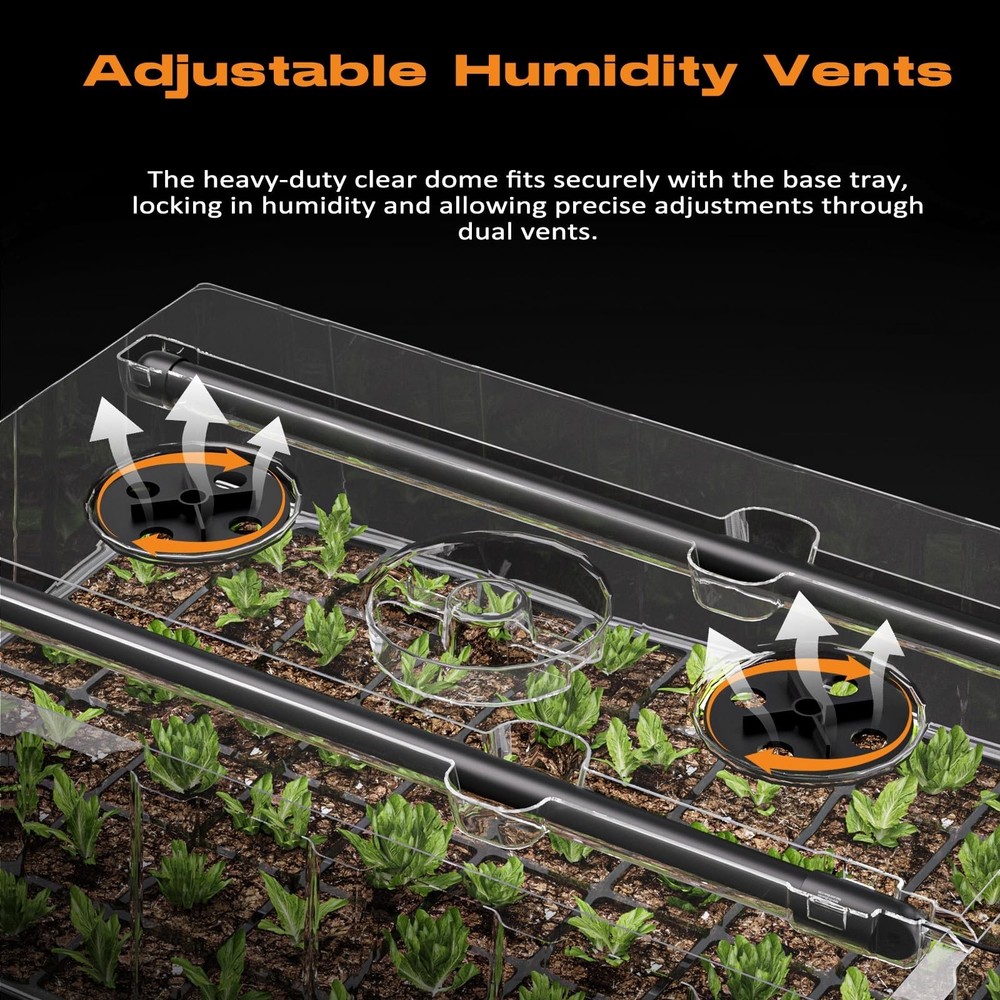 60-Cell Self-Watering Seed Starter Tray with Grow Light, Seed Starter Kit wit...
