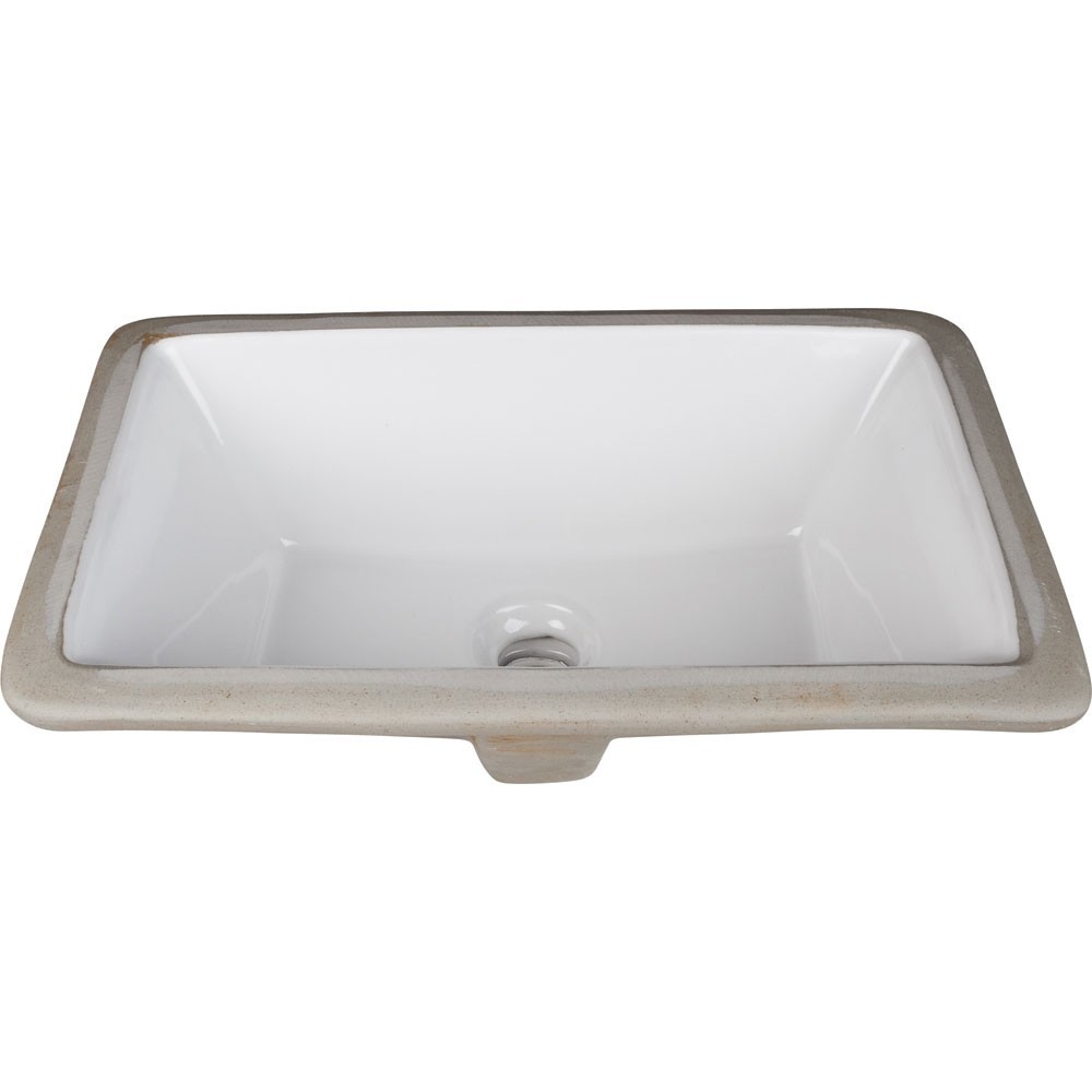 Porcelain Medium Rectangular Bowl Undermount White Bathroom Ceramic Sink Modern