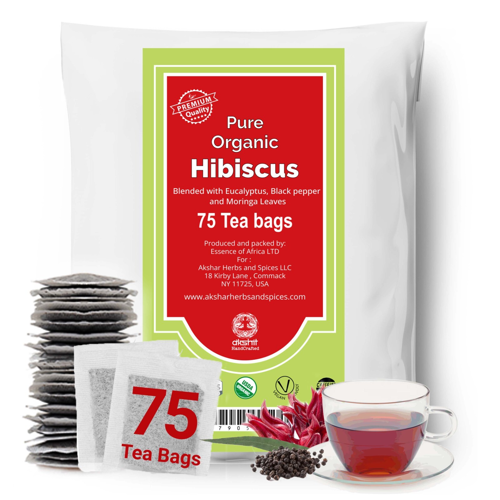 Dried Hibiscus Flower Tea,Hibiscus Tea Blend for Iced Tea,Agua de Jamaica 75bags