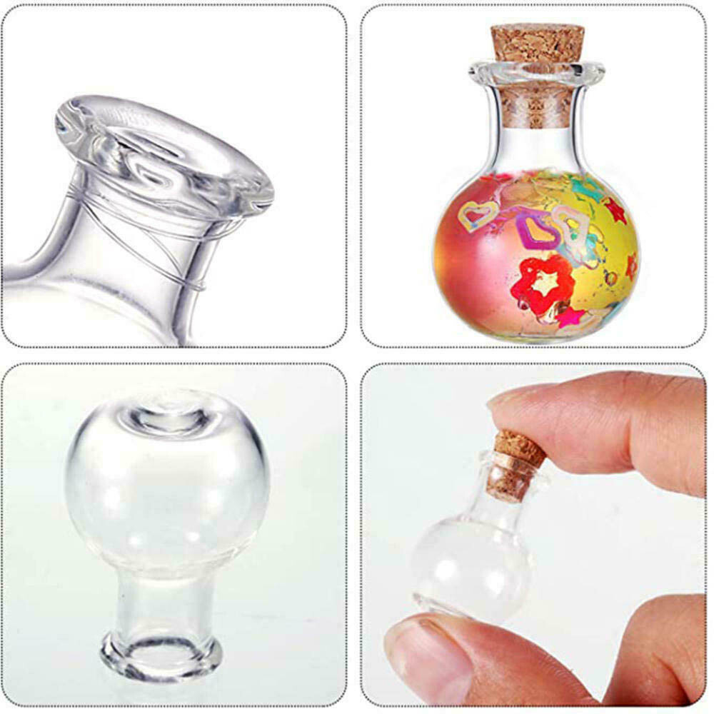 Small Mini Glass Bottles with Wooden Cork Tiny Wishing Vials Wholesale 20-100x