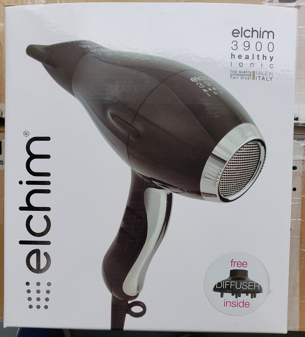 New Elchim 3900 Healthy Iconic Hair Dryer BLACK SILVER 2000-2400 Watts