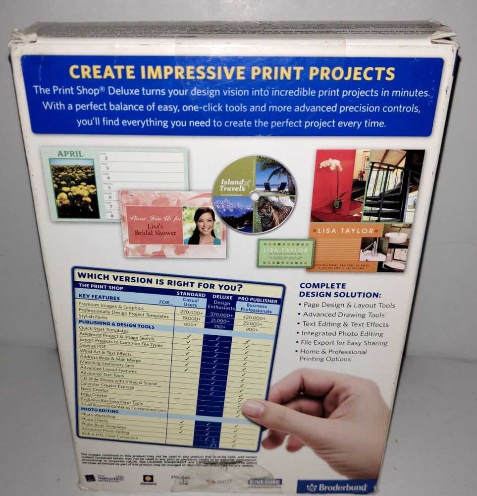 The Print Shop Deluxe Version 23 for Windows IMAGE And Install/Program Disc