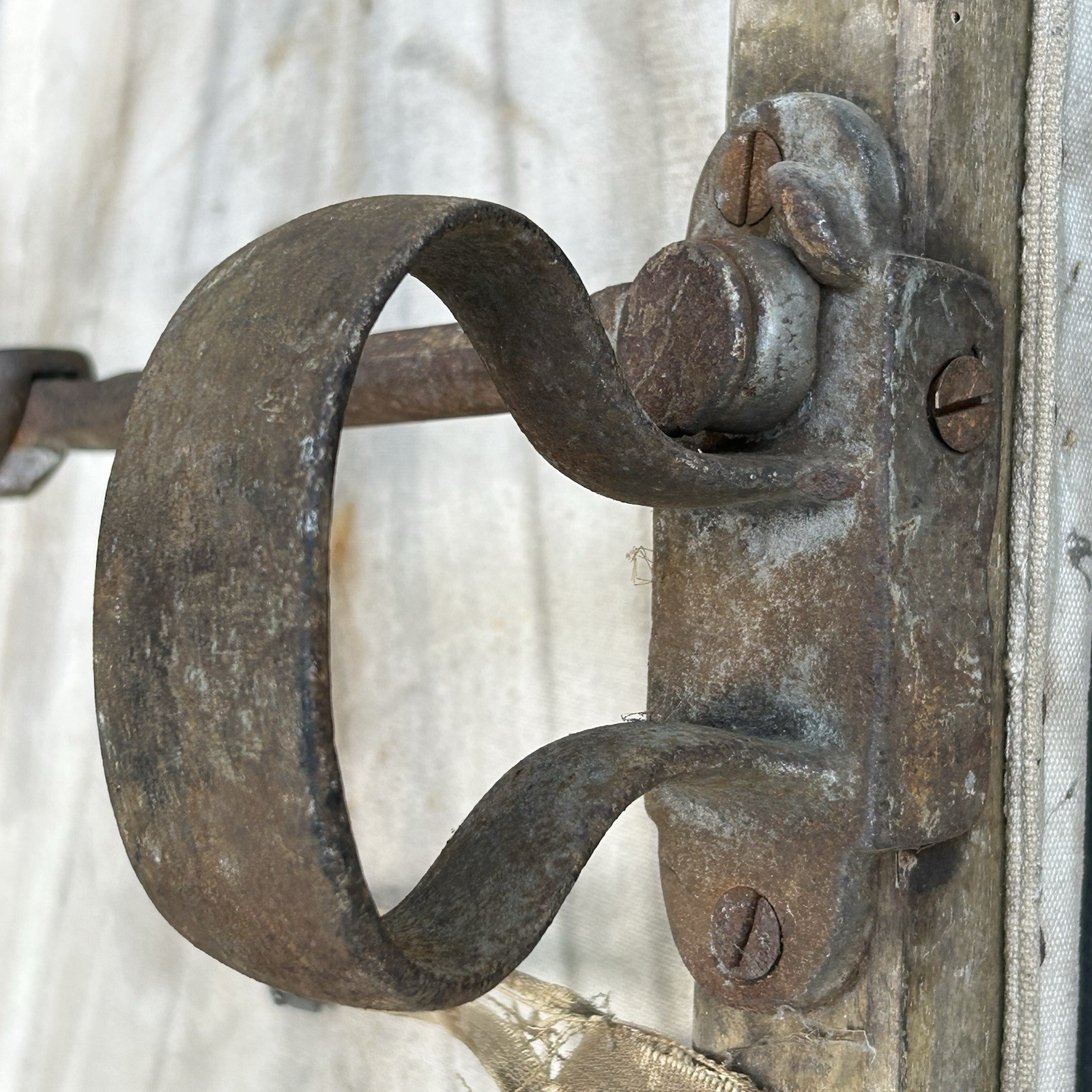 Antique World War 1 Era Medic Stretcher Canvas Gurney Litter WWI Iron Loop Feet