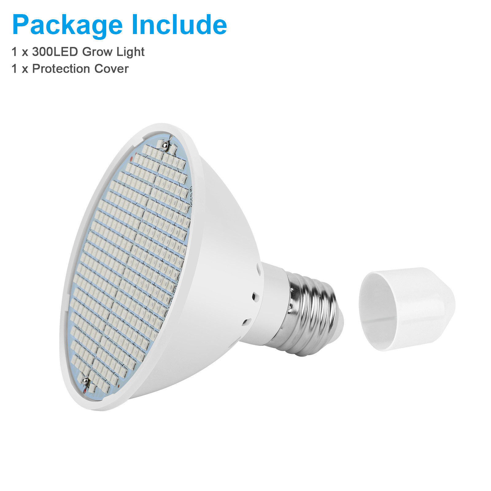 300LED Grow Light Bulb Full Spectrum Light for Indoor Plants Flowers Veg Growing