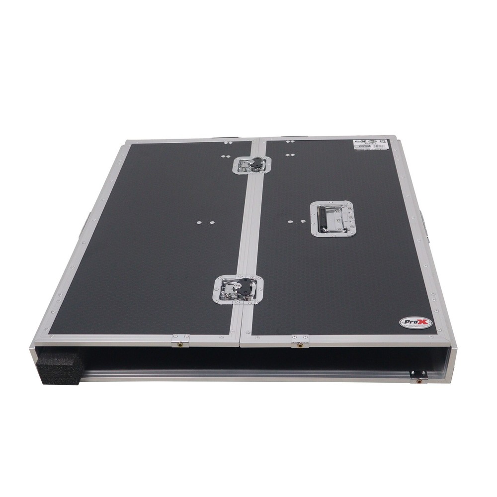 ProX XS-DJSTN Transformer Flight Case Folding DJ Table & Workstation with wheels