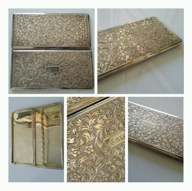 SUPERB ANTIQUE STERLING CIGARETTE CASE - MINT CONDITION - TRICK OPENING
