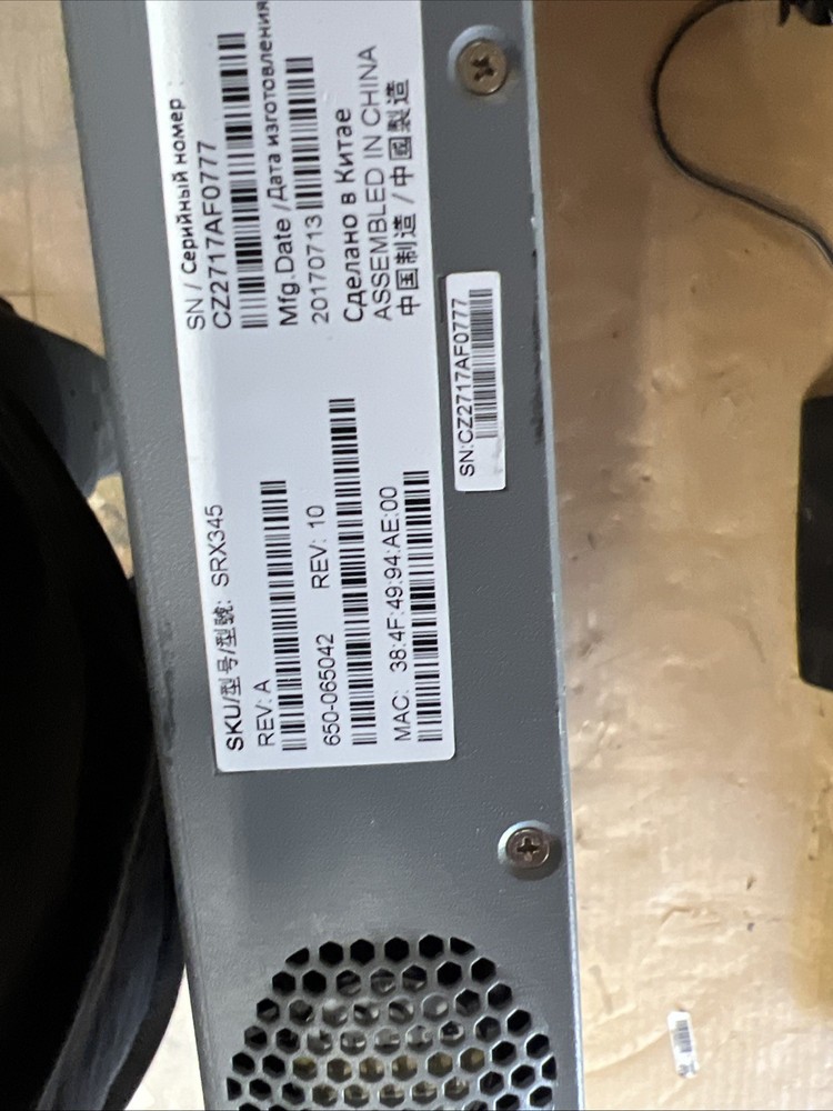 Juniper SRX345-SYS-JB Firewall 16x 1GbE 4x SFP Services Gateway